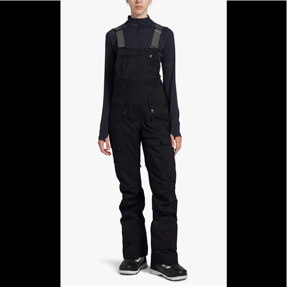 The North Face Freedom Women's TNF Black Ski Snow Bibs Pants NWT